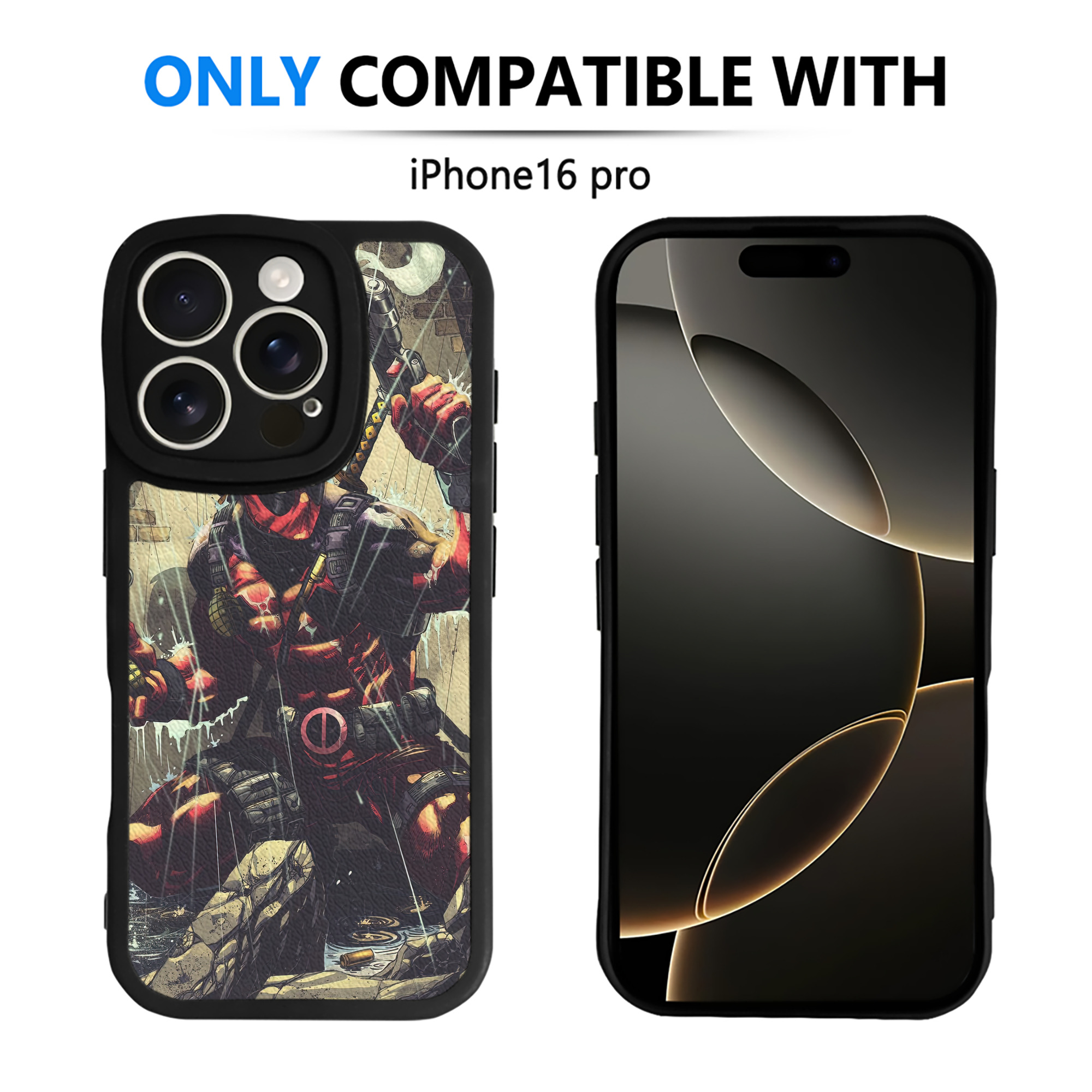 （画像用） Deadpool デッドプール 【iPhone 16シリーズ対応】シリコンスマホケース（レザー調） 材質：シリコン